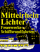 Mittelrhein Lichter Rheinschifffahrt mit Feuerwerk auf dem Rhein zwischen Koblenz und Rüdesheim, Winzerhoffeste, Goldener Weinherbst, Weinfeste, ® 2003